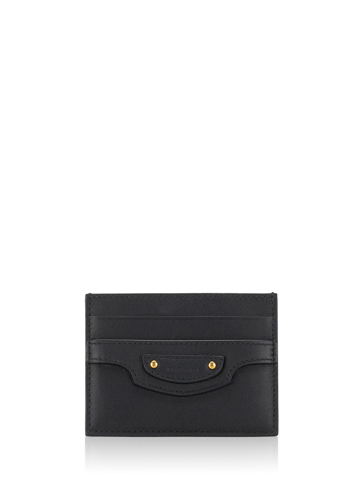 Smooth Calfskin Neo Classic Gold Card Case Black
