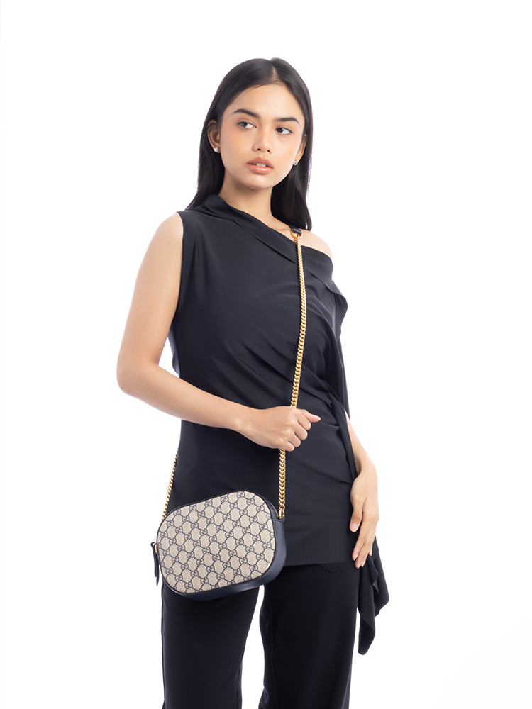 GG Supreme Linea Mini Crossbody Beige Blue