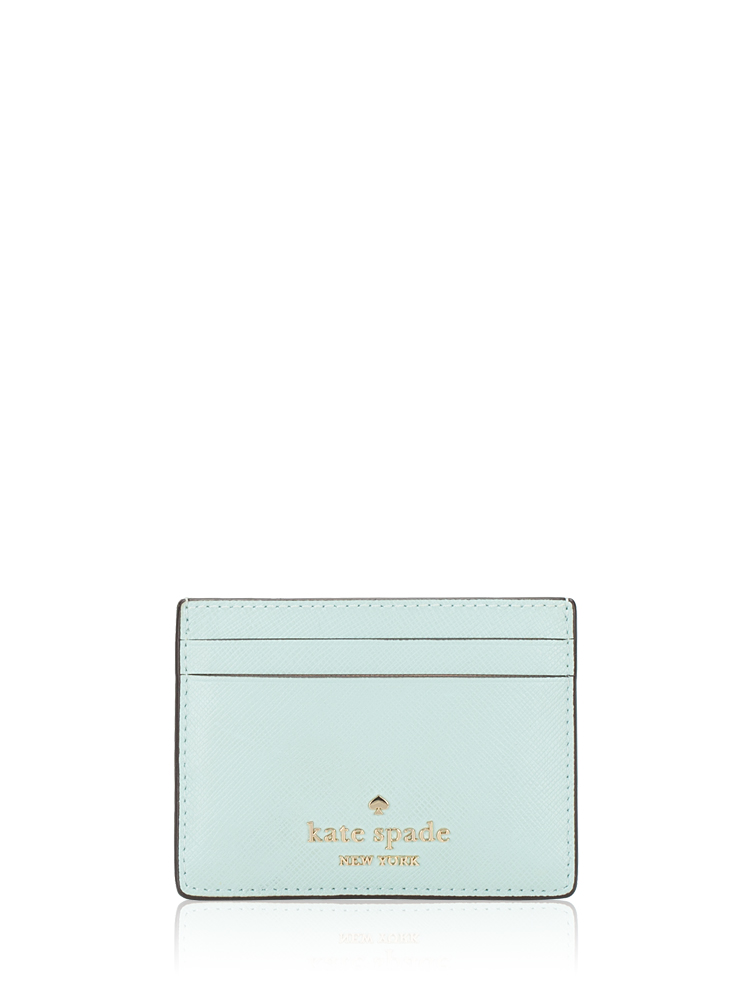 Madison Leather Small Slim Card Holder Blue Glow