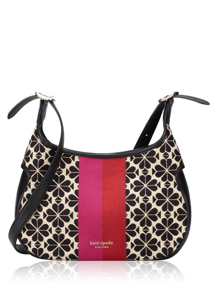 Flower Spade Jacquard Stripe Penny Small Hobo Cream Multi