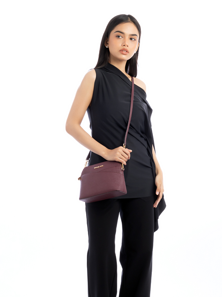 Jet Set Medium Dome Crossbody Oxblood