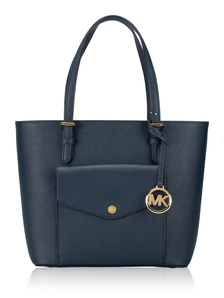 Jet Set Saffiano Medium Pocket Tote Navy