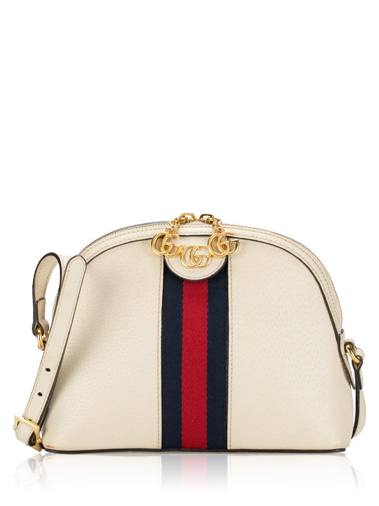 Calfskin Ophidia Dome Small Shoulder Bag Mystic White