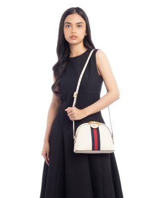 Calfskin Ophidia Dome Small Shoulder Bag Mystic White