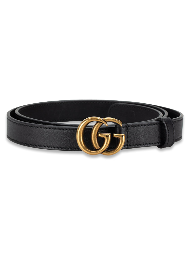 Calfskin GG Marmont 20mm Belt Black Sz 90