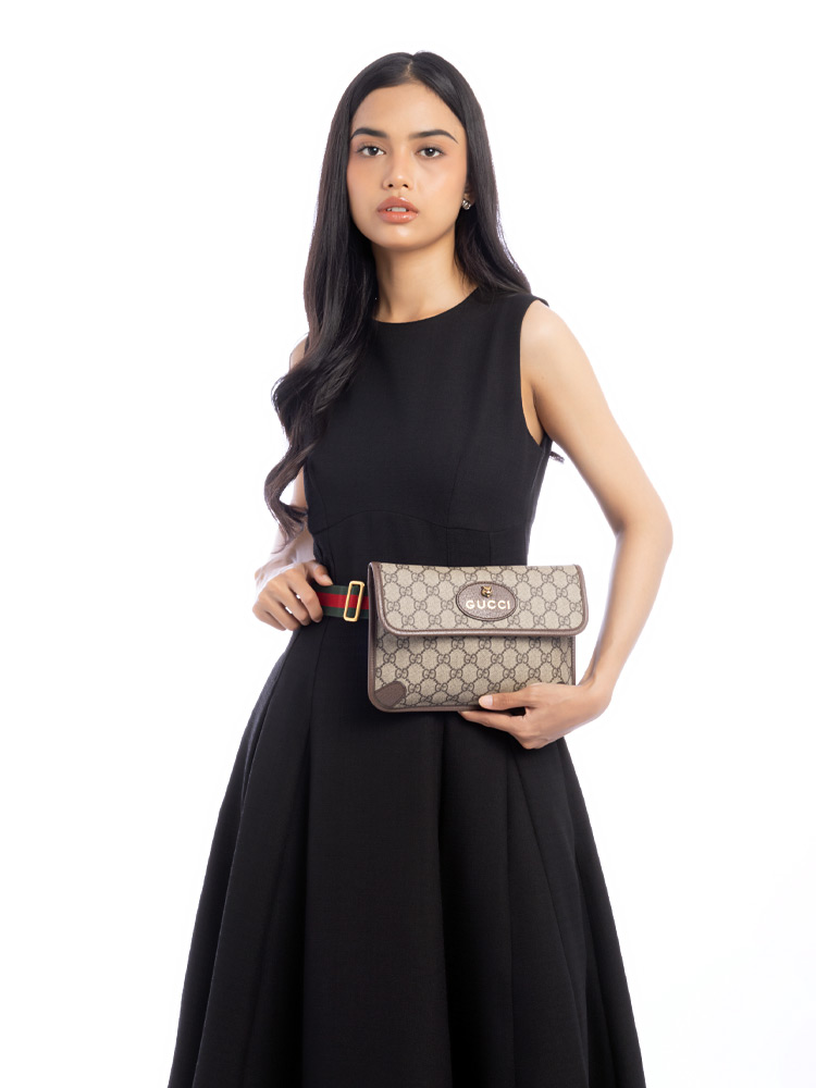 GG Supreme Web Neo Vintage Belt Bag Beige Ebony