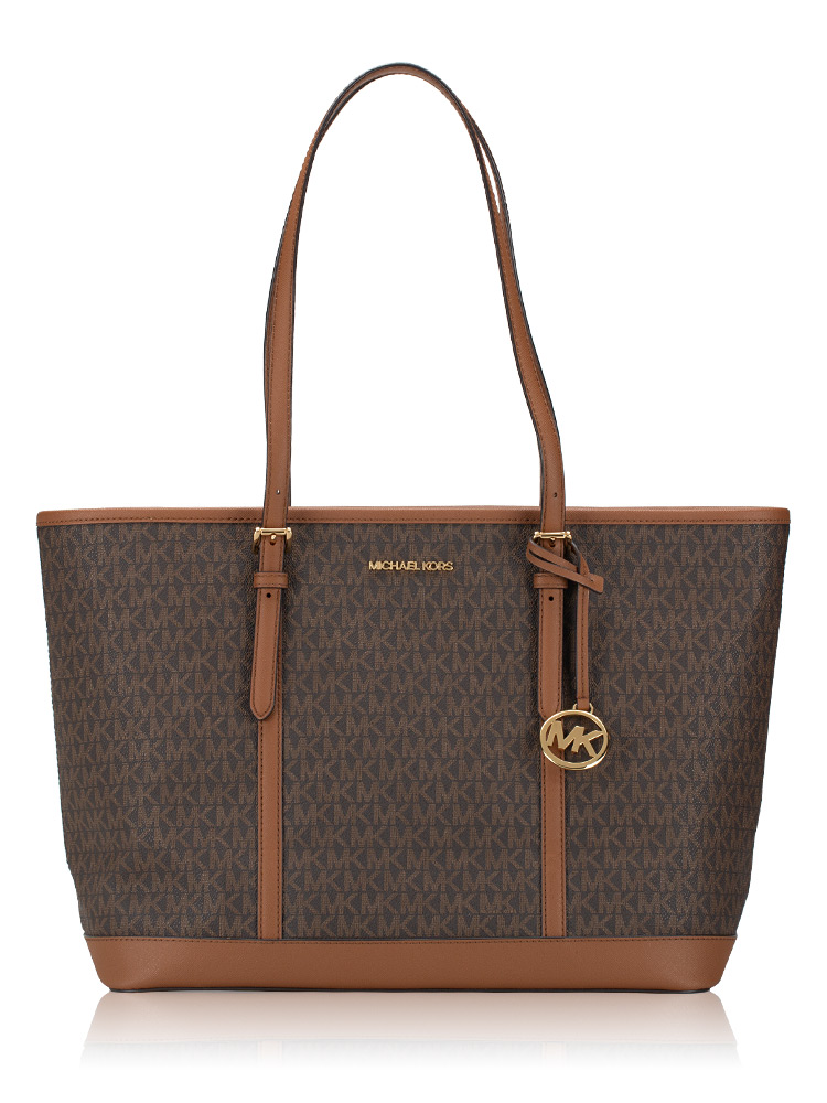 Signature Jet Set Large Tote Brown
