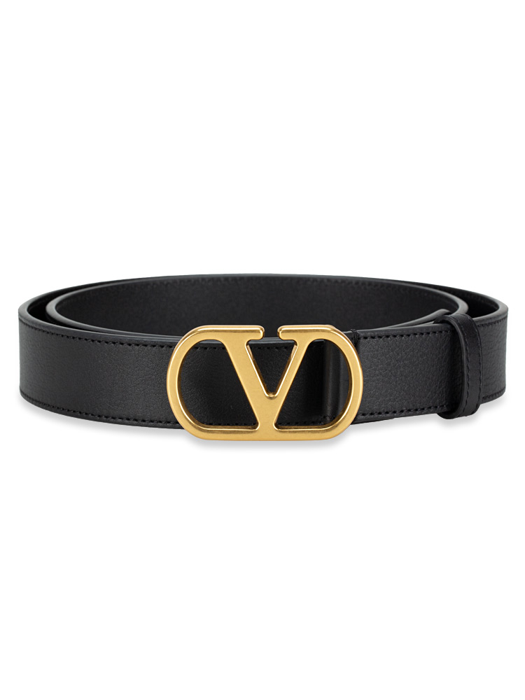 Calfskin VLogo 30mm Belt Black Sz 95