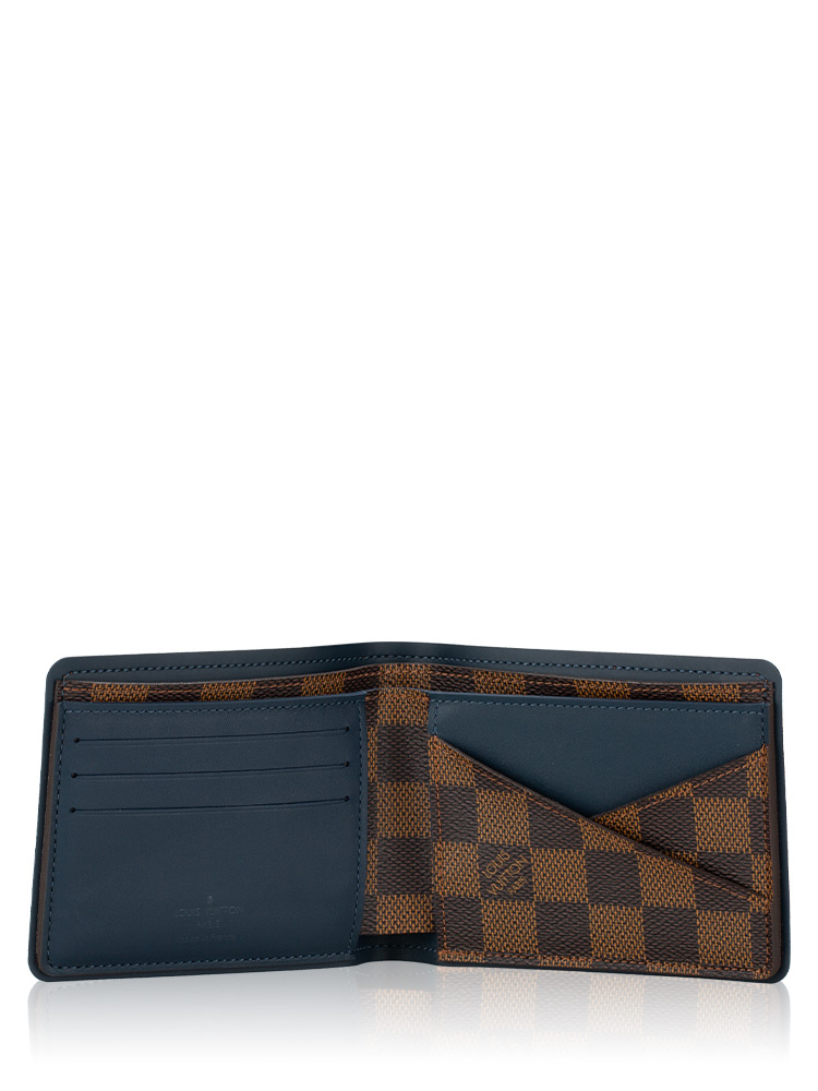 Men Damier Ebene Multiple Wallet Bleu