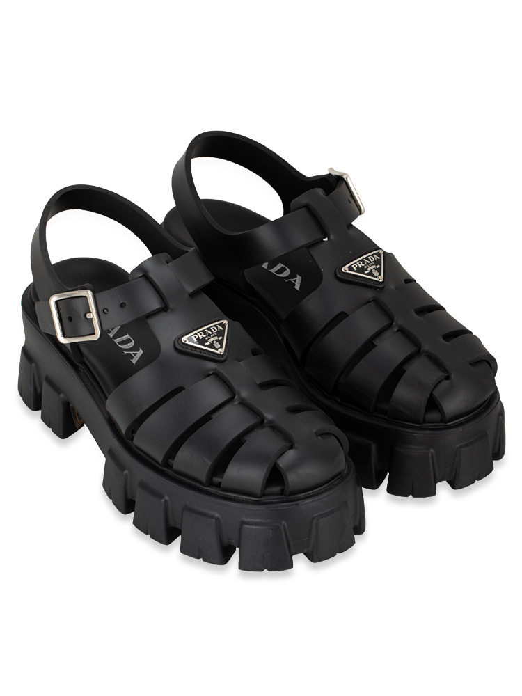 1X853M Foam Rubber Monolith Sandals Nero Sz 35