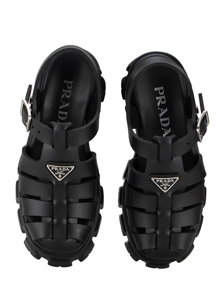 1X853M Foam Rubber Monolith Sandals Nero Sz 35