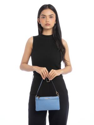 Jet Set Leather Medium Convertible Wristlet French Blue