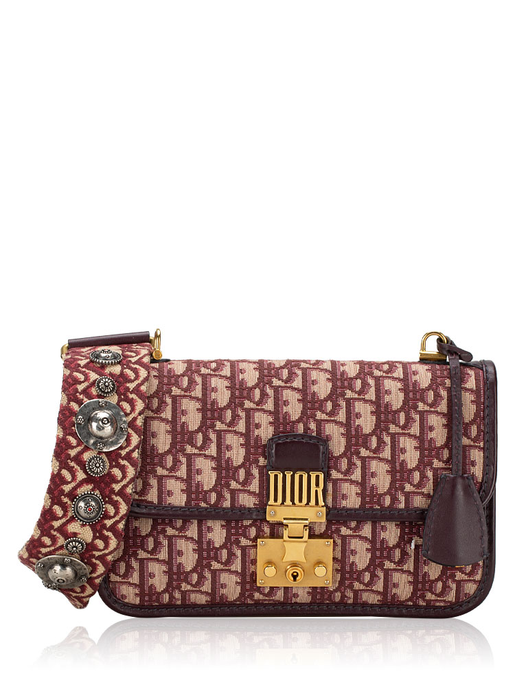Oblique DiorAddict Flap Bag Burgundy
