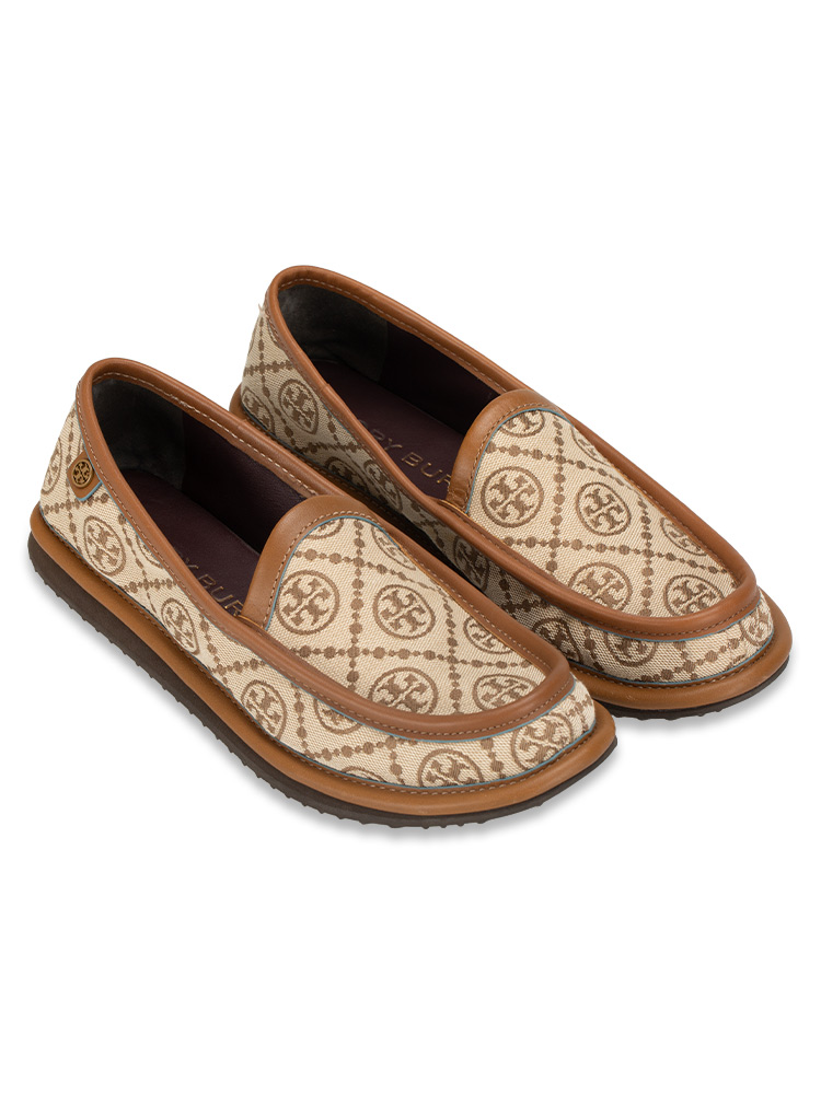 T Monogram Buddy Loafers Hazel Bistro Brown Sz 6.5