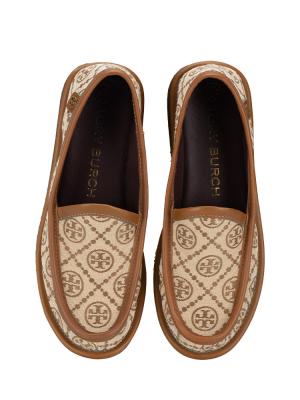 T Monogram Buddy Loafers Hazel Bistro Brown Sz 6.5