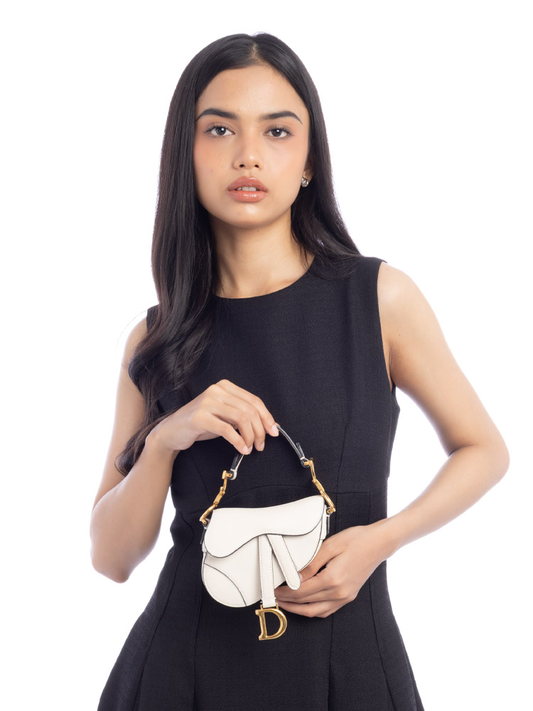 Goatskin Micro Saddle Bag Latte