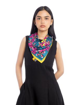 Floral 90 Silk Scarf Yellow Multicolor