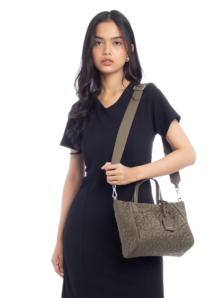 Tilly Quilted Small Tote Oolong Green