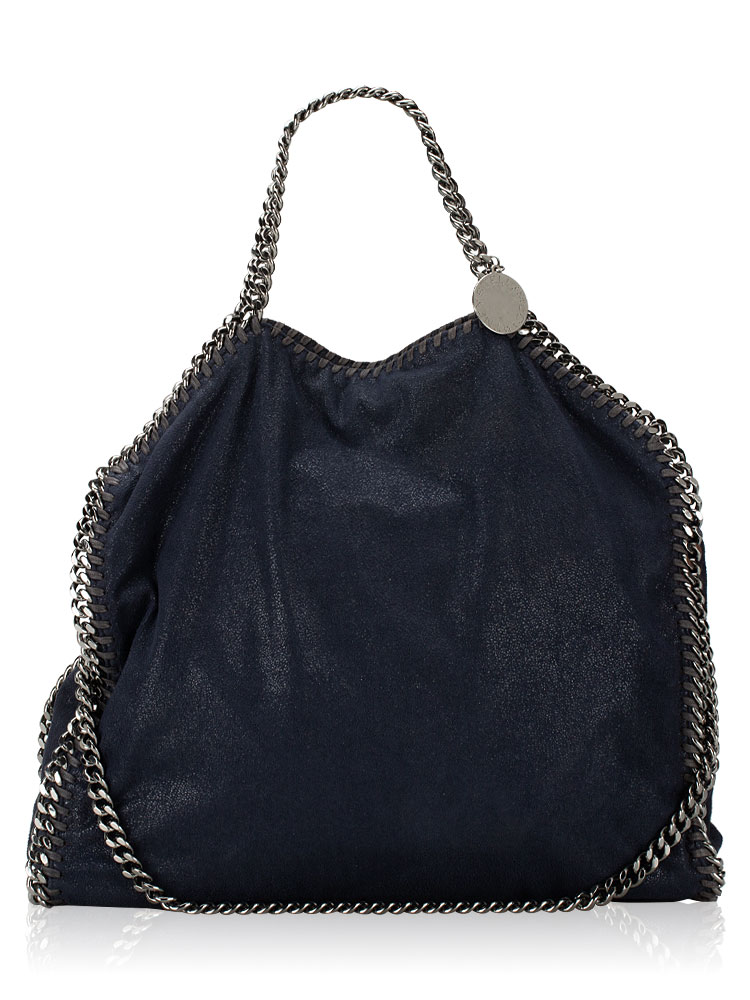 Shaggy Deer Falabella Fold Over Tote Navy