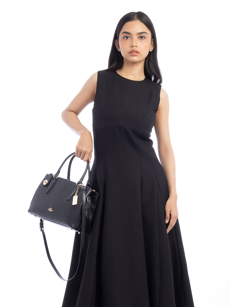 56839 Brooklyn 28 Pebble Leather Satchel Black