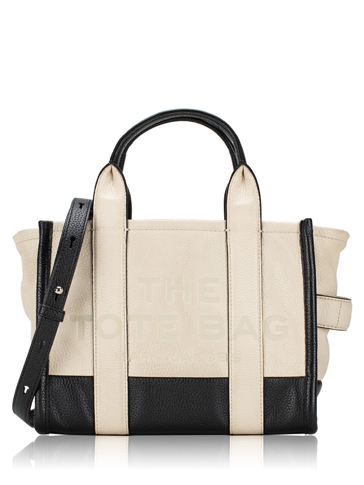 H006L01RE22 The Colorblock Grained Small Tote Ivory Multi