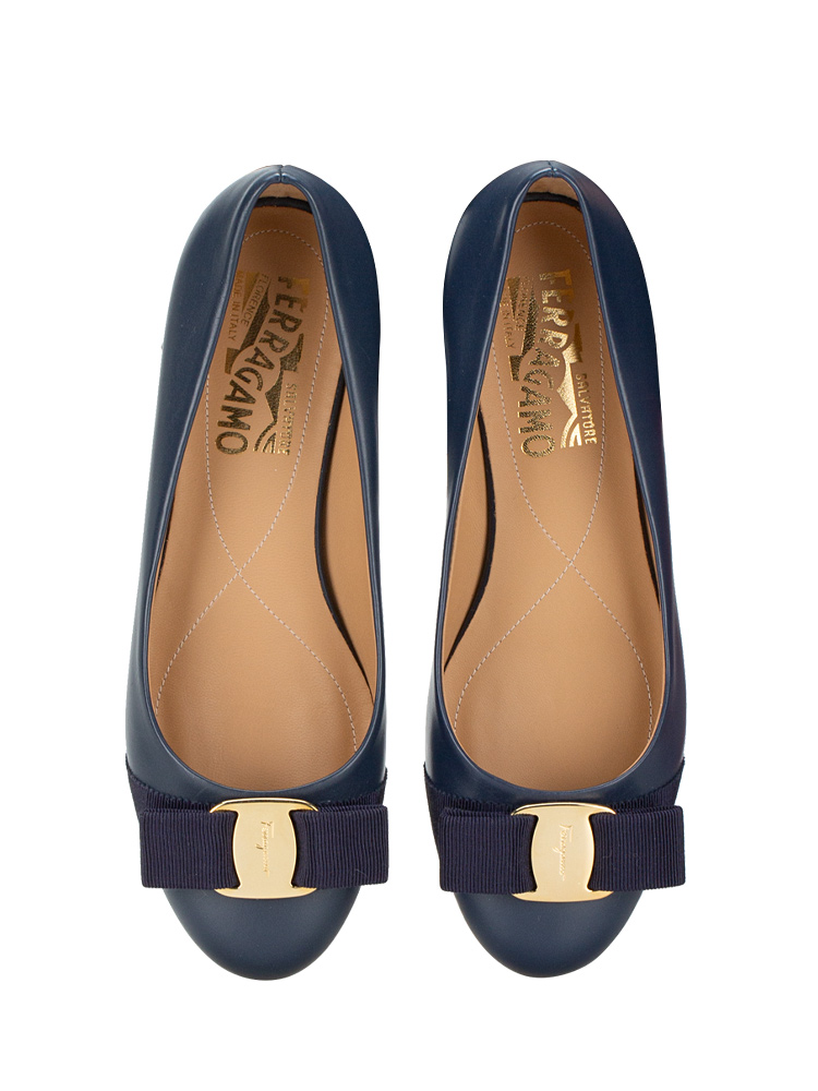 Calfskin Varina Ballet Flats Oxford Blue Sz 4.5 D