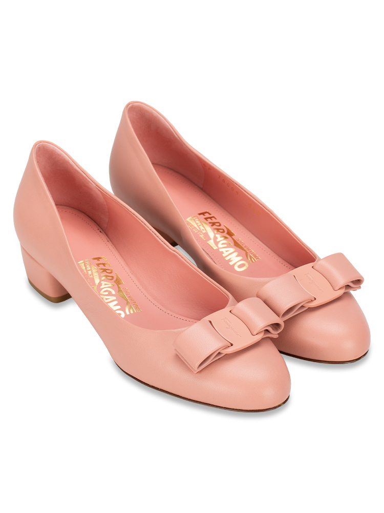 Nappa Vara Bow Pumps Desert Rose Sz 4.5 D