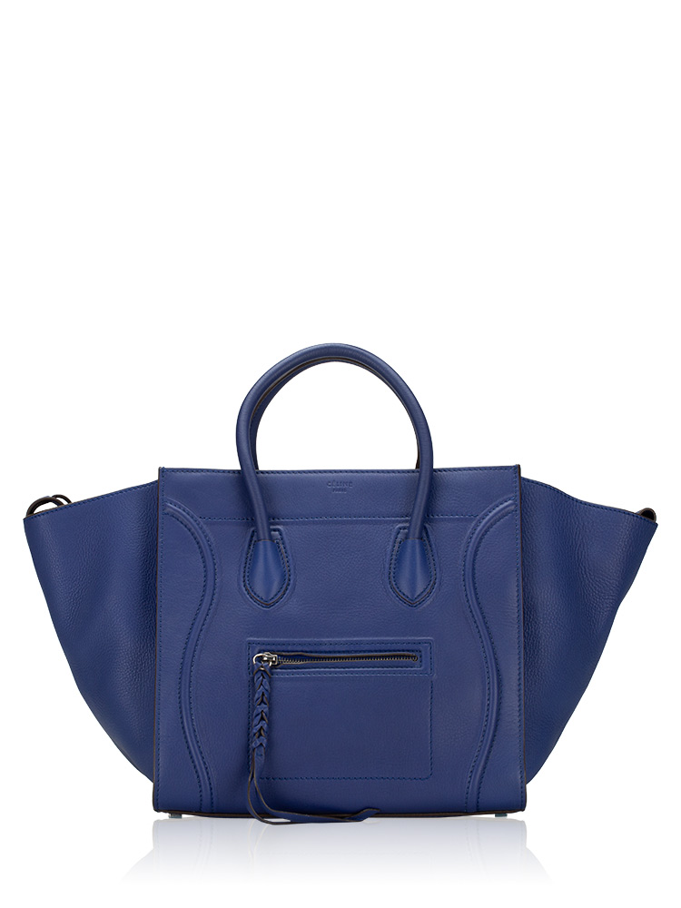 Drummed Calfskin Medium Phantom Luggage Indigo