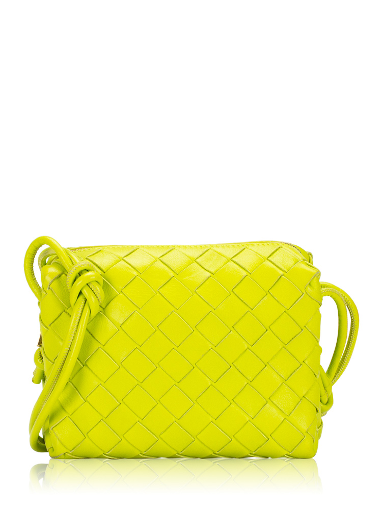 Nappa Intrecciato Loop Mini Camera Bag Acid Kiwi