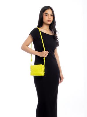 Nappa Intrecciato Loop Mini Camera Bag Acid Kiwi