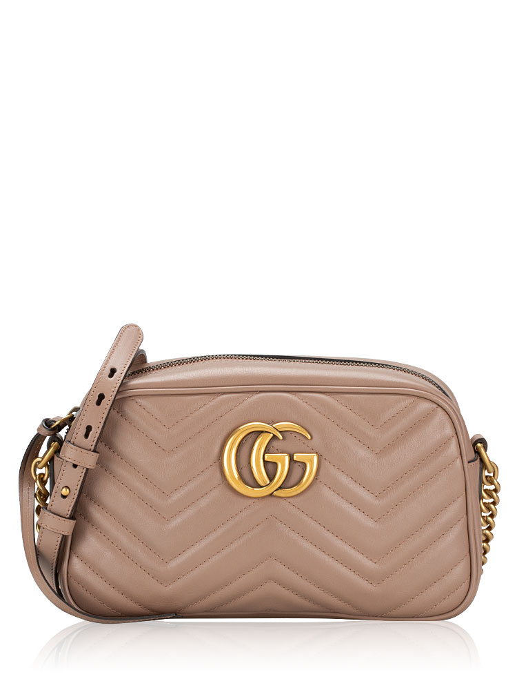 Calfskin Matelasse GG Marmont Small Camera Bag Porcelain Rose