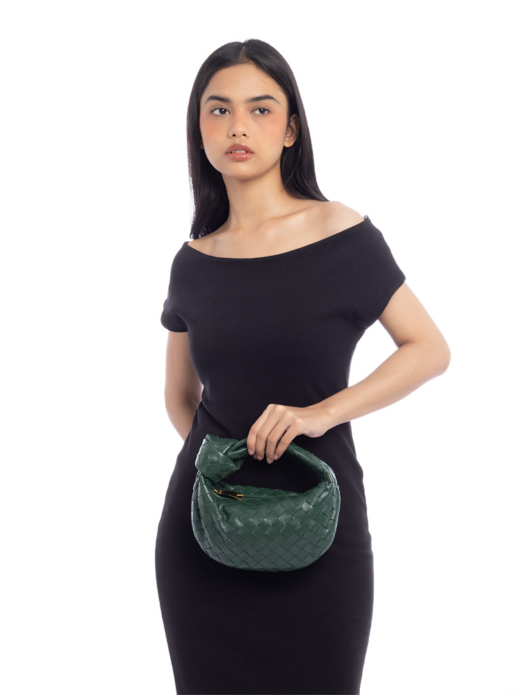 Nappa Intrecciato Mini Jodie Emerald