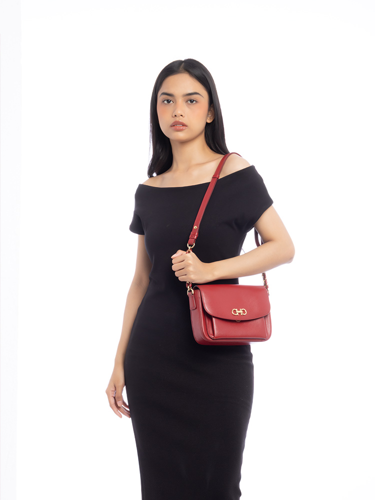 Sandrine Gancini Crossbody Bag Rosso