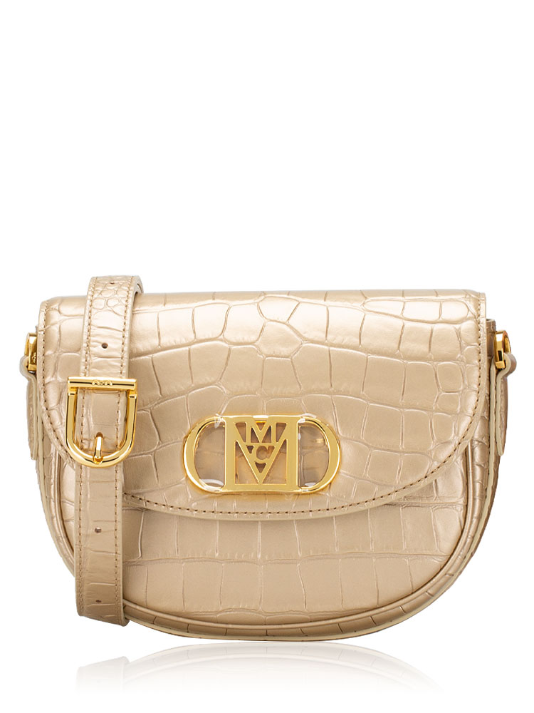 Croco Embossed Travia Crossbody Gold