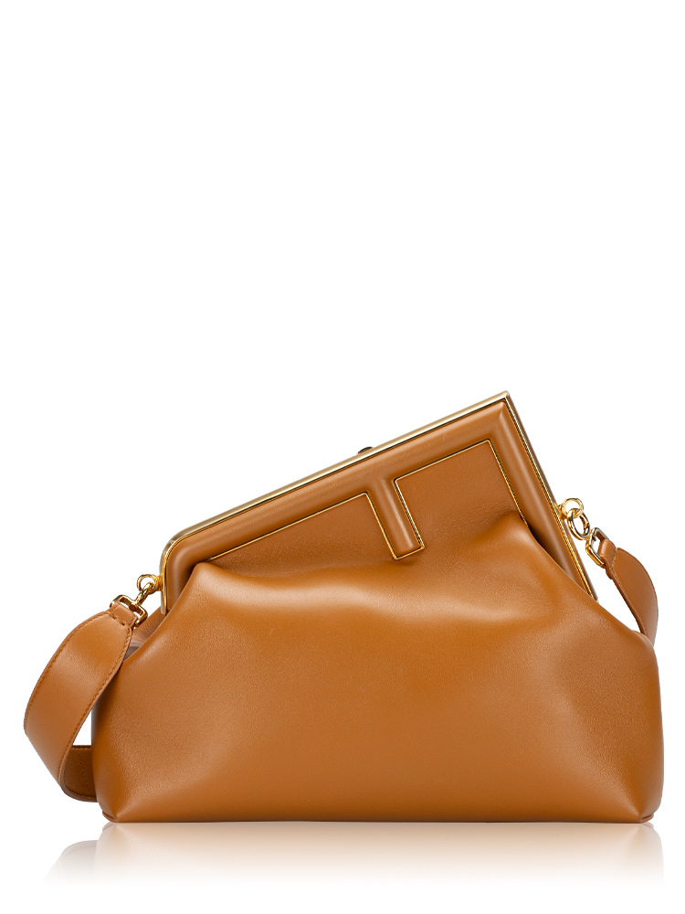 Shiny Nappa Medium Fendi First Caramello