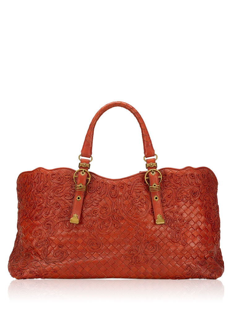 Lambskin Intrecciato Cornely Tote Brick