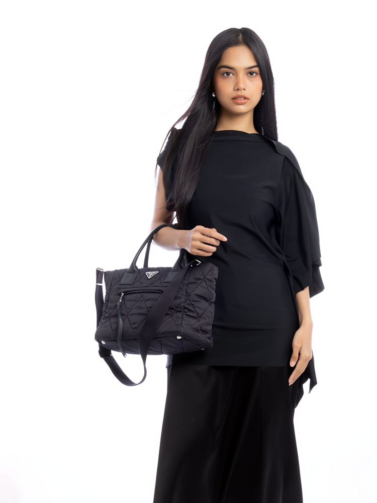 Tessuto Bomber Tote Nero
