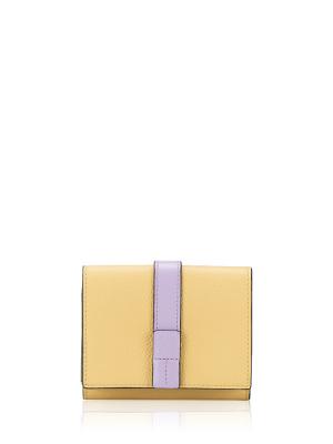 Grained Calfskin Anagram Trifold Wallet Dark Butter Mauve
