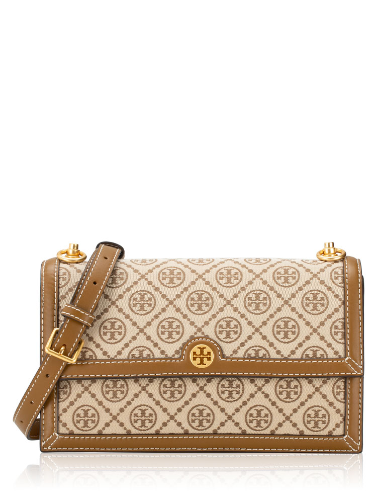 T Monogram Jacquard Shoulder Bag Hazel