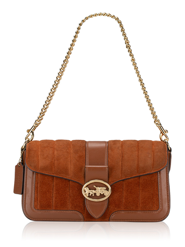 C5635 Georgie Linear Quiltiing Shoulder Bag Redwood