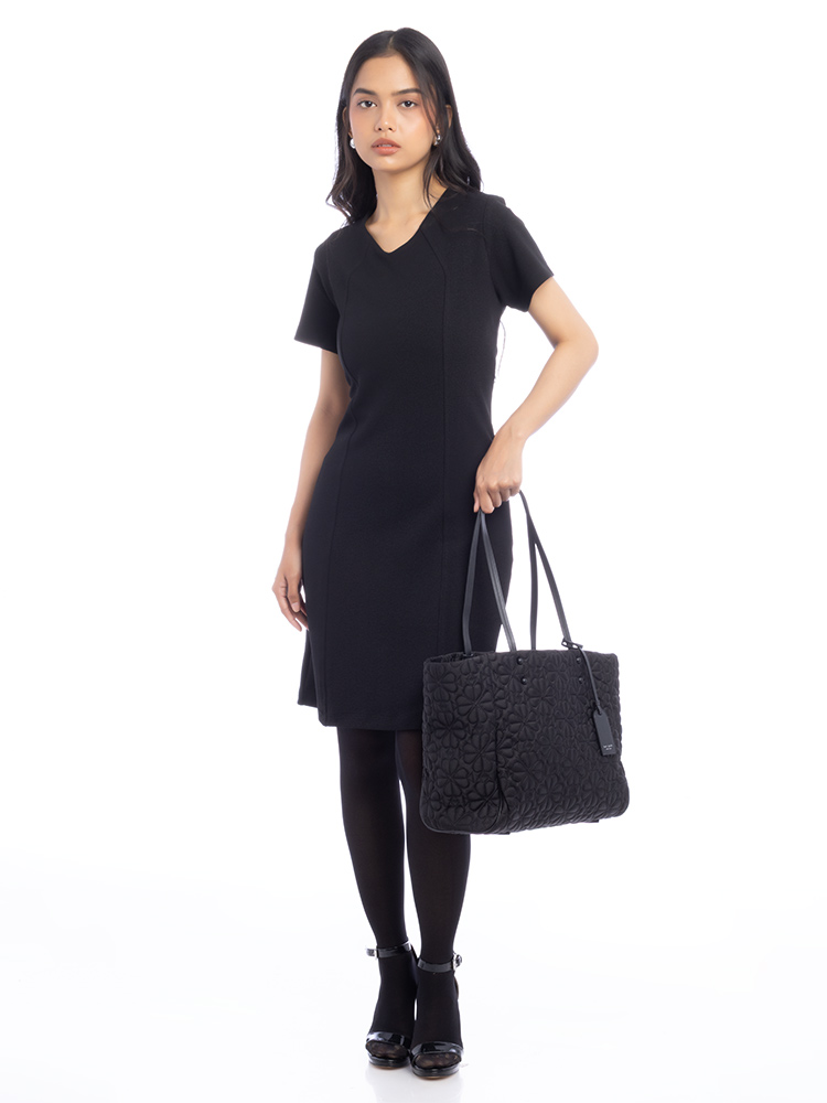 Tilly Quilted Medium Tote Black