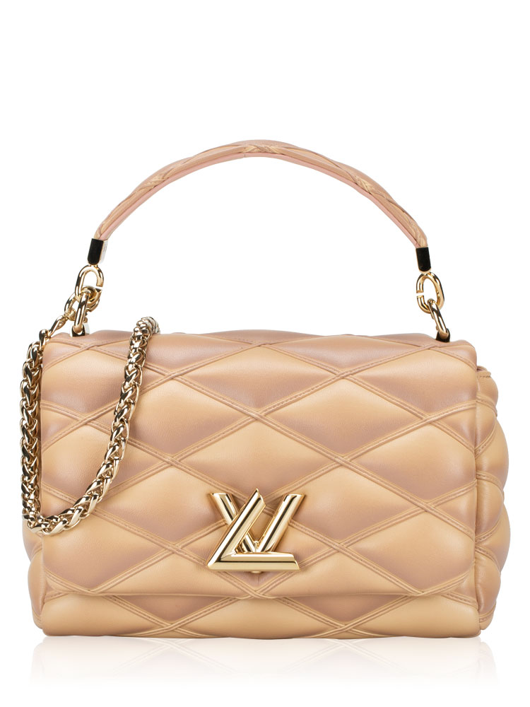 Lambskin Malletage Top Handle GO-14 MM Beige Rose