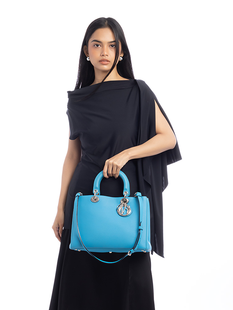 Bullcalf Medium Diorissimo Tote Blue