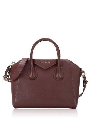 Sugar Goatskin Small Antigona Oxblood Red