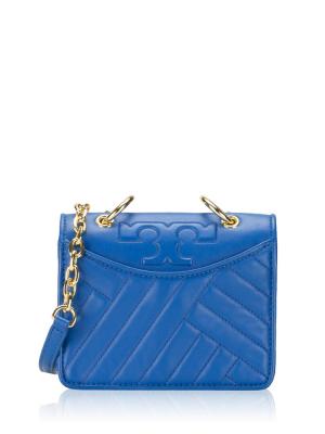 Alexa Leather Mini Shoulder Bag Blue
