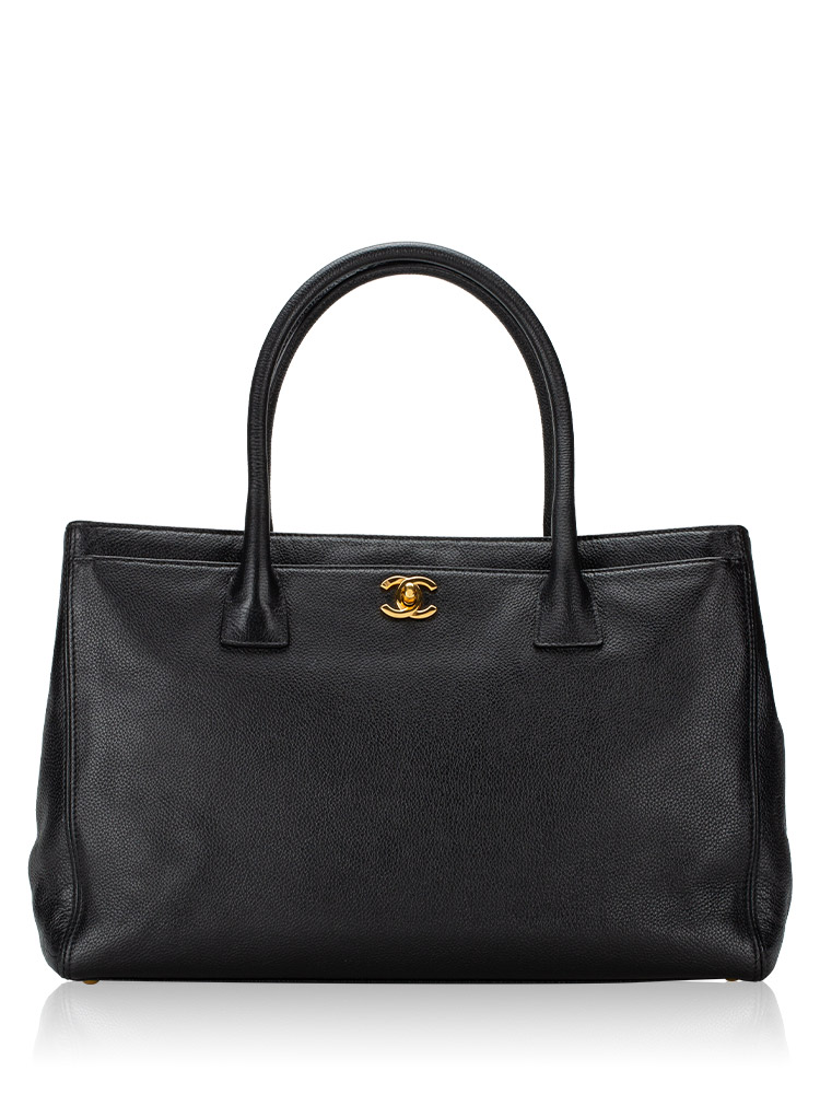 Calfskin Cerf Executive Shopper Black