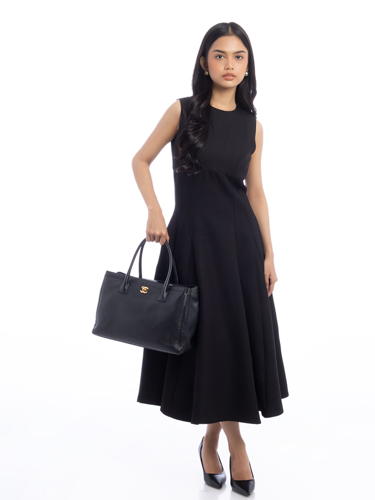 Calfskin Cerf Executive Shopper Black