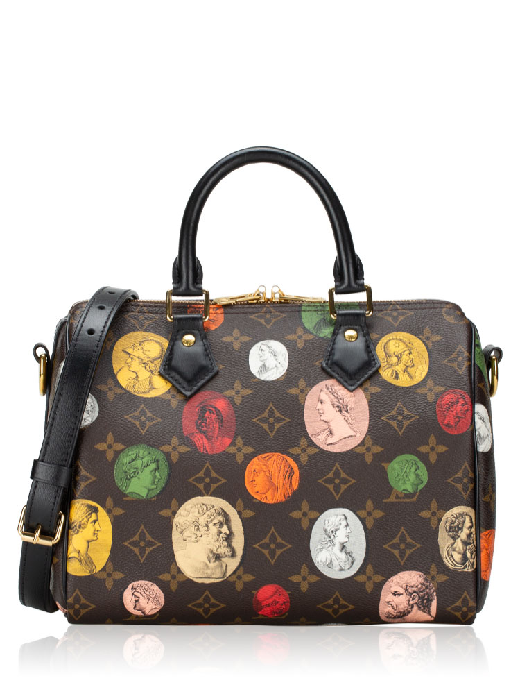 X FORNASETTI Monogram Cameo Speedy 25 Bandouliere Noir