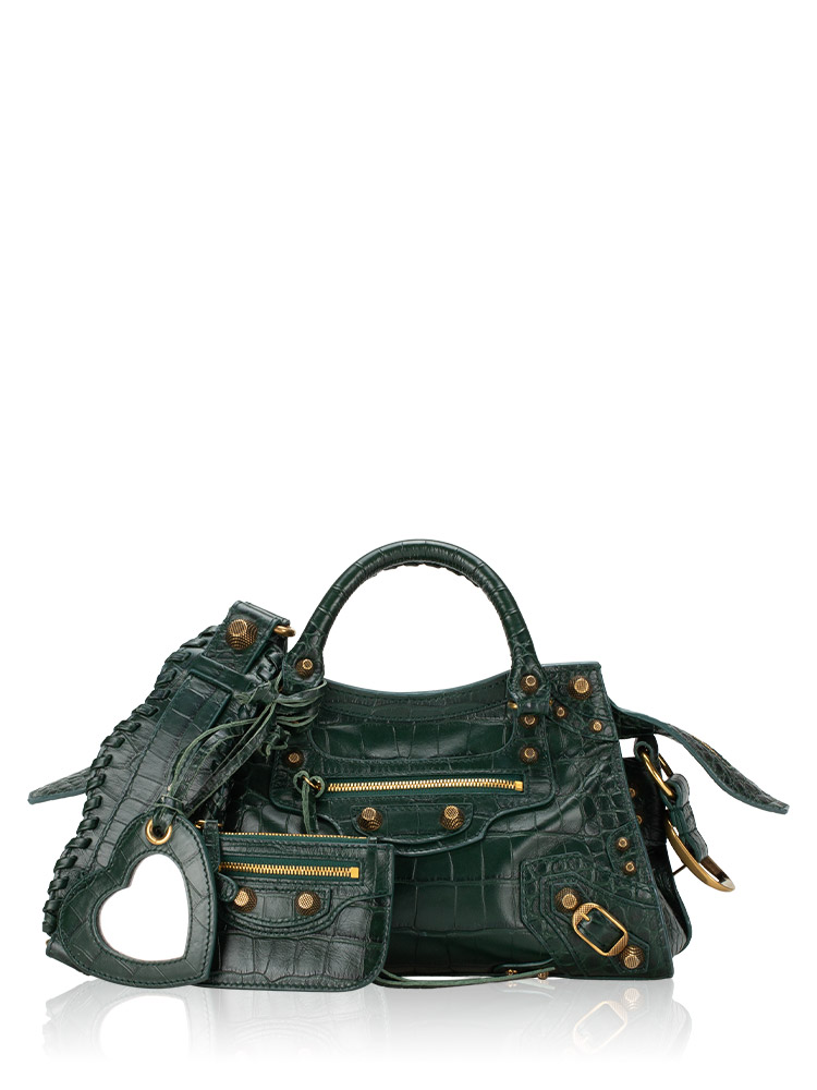 Croco Effect Neo Cagole XS Handbag Forest Green