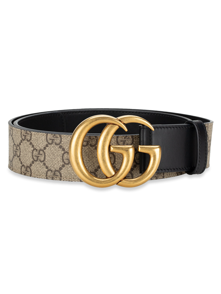 GG Supreme Marmont 40mm Belt Beige Ebony Black Sz 90